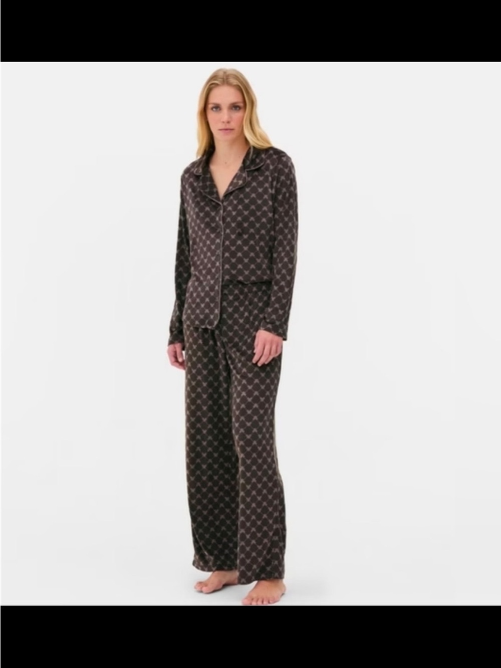 Disney Mickey Mouse NWT Classic Black Patterned Long-Sleeve Pajama Set